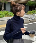 DISCOAT(ディスコート) 【WEB限定】リブ袖口ボタンタートル