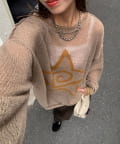 CIAOPANIC(チャオパニック) スターロゴシャーリングシアーニット