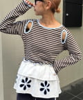 CIAOPANIC TYPY(チャオパニックティピー) 【HELLO.SANFRANCISCO/ハローサンフランシスコ】カットアウトマルチボダーTEE