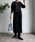 DOUDOU(ドゥドゥ) 【WEB限定】フェザーヤーンニットベスト＋ニットワンピースセット