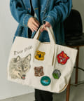 ear PAPILLONNER(イア パピヨネ) 【Work of art Kendai×SUM1 STYLE】別注/大容量//ビッグ/舟形/コットントートバッグ