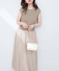 NICE CLAUP / OLIVE des OLIVE OUTLET(ナイスクラップ  / オリーブ デ オリーブ アウトレット) 【natural couture】ニット×チュールドッキングワンピース
