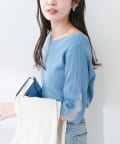 NICE CLAUP / OLIVE des OLIVE OUTLET(ナイスクラップ  / オリーブ デ オリーブ アウトレット) 【natural couture】袖口フラワー刺繍リブニット