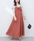 NICE CLAUP / OLIVE des OLIVE OUTLET(ナイスクラップ  / オリーブ デ オリーブ アウトレット) 【natural couture】osonoリネン混ねじりキャミワンピース