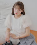 Chico(チコ) 袖ファー付パフニット