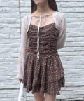 mline(エムライン) [mline]花柄シャーリング ミニワンピ