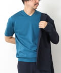 NOLLEY'S(ノーリーズ) 《ビジカジ対応》シルケットスムース Vネック ドレスTシャツ