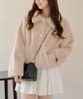 NICE CLAUP / OLIVE des OLIVE OUTLET(ナイスクラップ  / オリーブ デ オリーブ アウトレット) 先行販売【RMAF】キラキラ釦ファーブルゾン