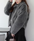 NICE CLAUP / OLIVE des OLIVE OUTLET(ナイスクラップ  / オリーブ デ オリーブ アウトレット) 先行販売【RMAF】キラキラ釦ファーブルゾン