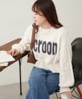 NICE CLAUP / OLIVE des OLIVE OUTLET(ナイスクラップ  / オリーブ デ オリーブ アウトレット) ベロアモールロゴニット