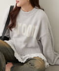 NICE CLAUP / OLIVE des OLIVE OUTLET(ナイスクラップ  / オリーブ デ オリーブ アウトレット) ベロアモールロゴニット