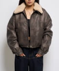 WHO’S WHO gallery(フーズフーギャラリー) 【UNISEX/サイズ展開あり】3way ヴィンテージライクレザーボアブルゾン