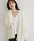 natural couture(ナチュラルクチュール) 【WEB限定】ラッフル衿キャンディスリーブブラウス