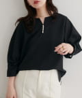 natural couture(ナチュラルクチュール) 【WEB限定】パール付きスキッパーブラウス