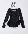 OLIVE des OLIVE(オリーブ デ オリーブ) 裾レースドロストトップス