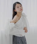 Chico(チコ) 【SALON by Chico】アシメデザインビッグリボンシャツ