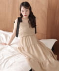 one after another NICE CLAUP(ワンアフターアナザー ナイスクラップ) 【前田大翔さんyoutubeセレクトアイテム】背中あきティアードキャミワンピ