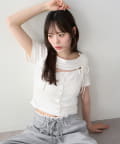 one after another NICE CLAUP(ワンアフターアナザー ナイスクラップ) デコルテ開きカットソー