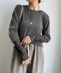 DOUDOU(ドゥドゥ) チュールフロッキーシアー切替TEE