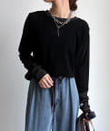 DOUDOU(ドゥドゥ) チュールフロッキーシアー切替TEE