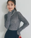 La boutique BonBon(ラブティックボンボン) 【名品・ロングシーズン着用】シアーウールブレンドリブタートルニット