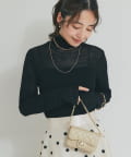 La boutique BonBon(ラブティックボンボン) 【名品・ロングシーズン着用】シアーウールブレンドリブタートルニット