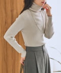 La boutique BonBon(ラブティックボンボン) 【miki監修カラーあり・チクチクしない】リブタートルニット