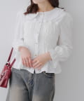 NICE CLAUP / OLIVE des OLIVE OUTLET(ナイスクラップ  / オリーブ デ オリーブ アウトレット) 【人気につき秋冬バージョンもつくりました】【韓国コーデ叶う!】【RMAF】シャーリング襟付きブラウス