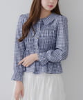 NICE CLAUP / OLIVE des OLIVE OUTLET(ナイスクラップ  / オリーブ デ オリーブ アウトレット) 【人気につき秋冬バージョンもつくりました】【韓国コーデ叶う!】【RMAF】シャーリング襟付きブラウス
