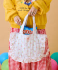 アノーキ　ハンドメイド　花柄　キルティングバッグ　コットン　手提げ　かばん アノーキ ハンドメイド 花柄 キルティングバッグ コットン
