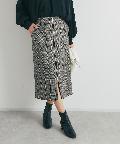un dix cors(アンディコール) 《トレンドライクに◎》フロントジップチェックナロースカート