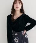 natural couture(ナチュラルクチュール) ドレープベロアプルオーバー