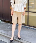 NOLLEY'S(ノーリーズ) 《セットアップ対応》ウォッシャブルウール調ストレッチハーフパンツ