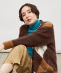 NOLLEY'S(ノーリーズ) モヘアインターシャアーガイルVネックカーディガン
