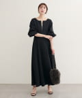 natural couture(ナチュラルクチュール) 【WEB限定】フロントZIPダンボールワンピース