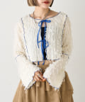 w closet(ダブルクローゼット) 【25AW/お気に入り総選挙対象アイテム】配色メロウボレロブラウス