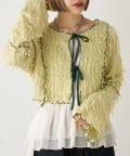 w closet(ダブルクローゼット) 【25AW/お気に入り総選挙対象アイテム】配色メロウボレロブラウス