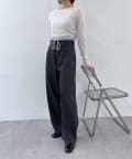 mline(エムライン) [mline]レースレイヤード スラックスパンツ