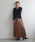 natural couture(ナチュラルクチュール) レザータッチプリーツラップスカート