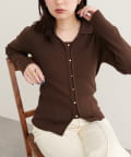 natural couture(ナチュラルクチュール) 【WEB限定】前あきカーデ風長袖ニット