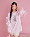 one after another NICE CLAUP(ワンアフターアナザー ナイスクラップ) 【Esther Bunny コラボ】袖リボンプリントビッグTee