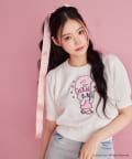 one after another NICE CLAUP(ワンアフターアナザー ナイスクラップ) 【Esther Bunny コラボ】アップリケ半袖ニット