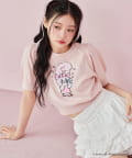 one after another NICE CLAUP(ワンアフターアナザー ナイスクラップ) 【Esther Bunny コラボ】アップリケ半袖ニット