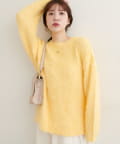 natural couture(ナチュラルクチュール) 【WEB限定】シャギー起毛クルーネックニットプルオーバー
