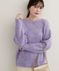 natural couture(ナチュラルクチュール) 【WEB限定】シャギー起毛クルーネックニットプルオーバー
