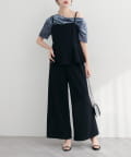 natural couture(ナチュラルクチュール) 【WEB限定】ストレッチペプラムオールインワン