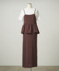 NICE CLAUP / OLIVE des OLIVE OUTLET(ナイスクラップ  / オリーブ デ オリーブ アウトレット) 2セットアイテム【RMAF】ドッキング風キャミワンピ＋Tシャツ