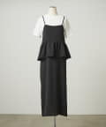 NICE CLAUP / OLIVE des OLIVE OUTLET(ナイスクラップ  / オリーブ デ オリーブ アウトレット) 2セットアイテム【RMAF】ドッキング風キャミワンピ＋Tシャツ