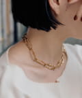 ear PAPILLONNER(イア パピヨネ) 《金属アレルギー対応/ステンレス》テクスチャーBIGチェーンネックレス