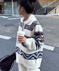 CIAOPANIC TYPY(チャオパニックティピー) 【willow】カウチンオーバーニットZIPカーデ